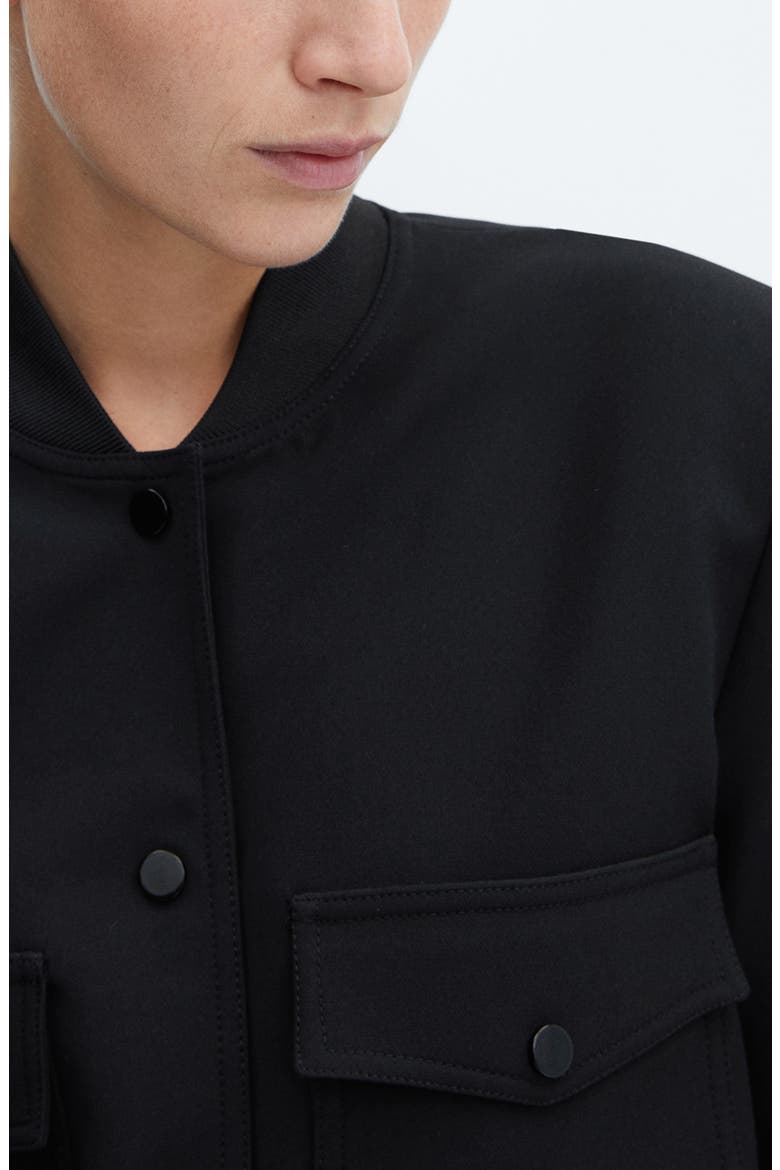 Crop Bomber Jacket, Alternate, color, BLACK