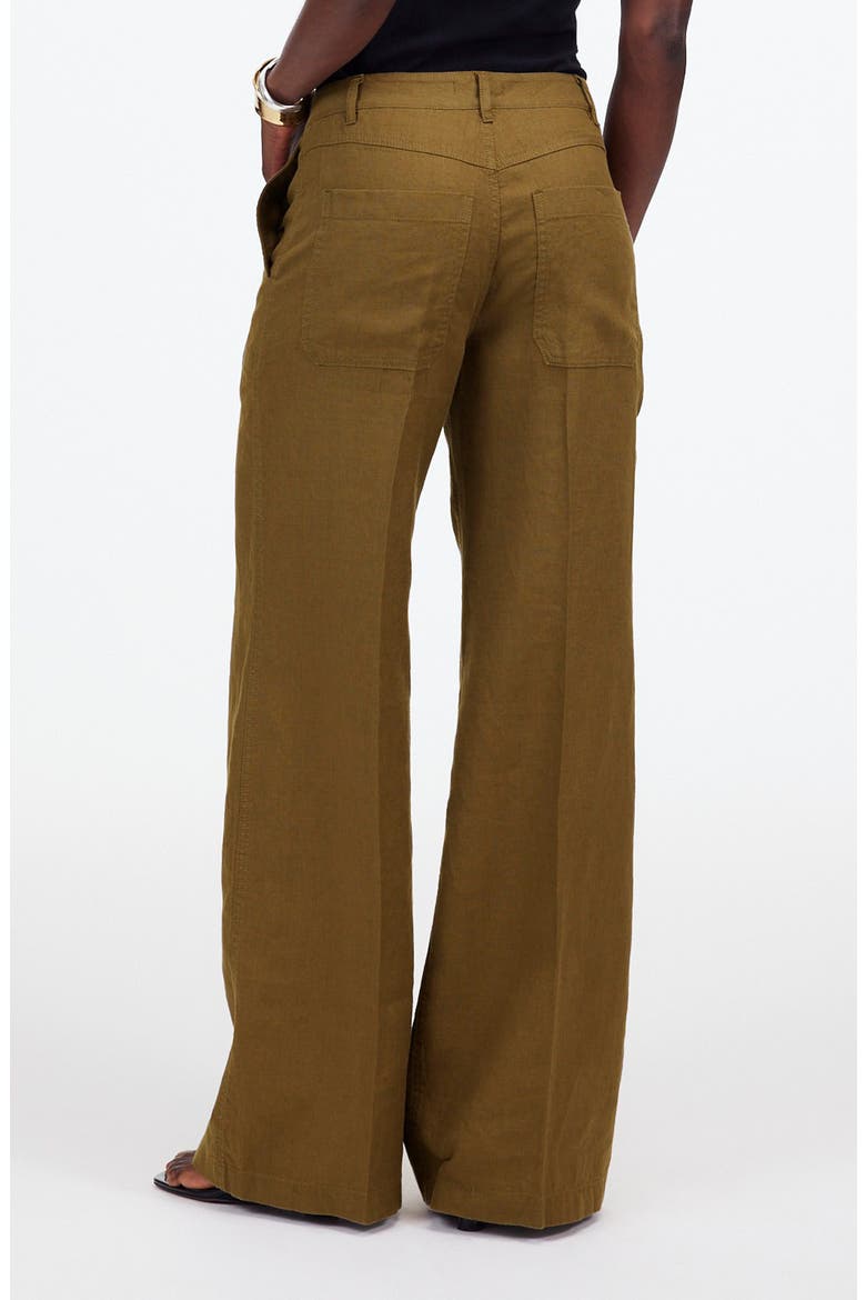Zoe Relaxed Wide Leg Linen Pants, Alternate, color, SAFARI KHAKI