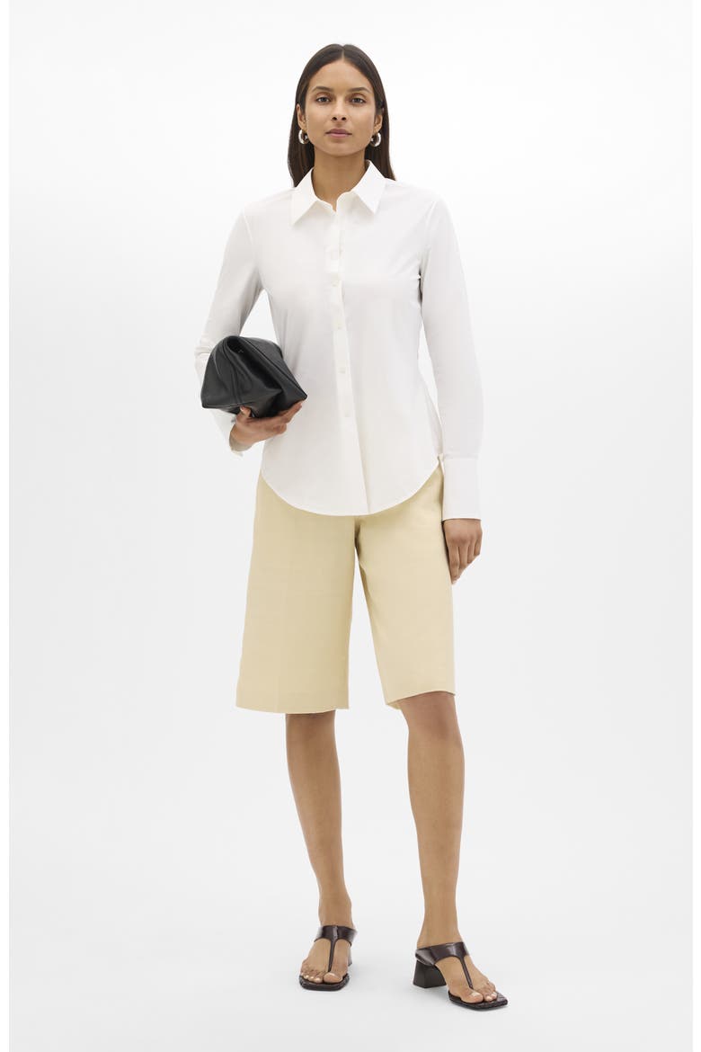 Poplin Bias Shirt, Main, color, White