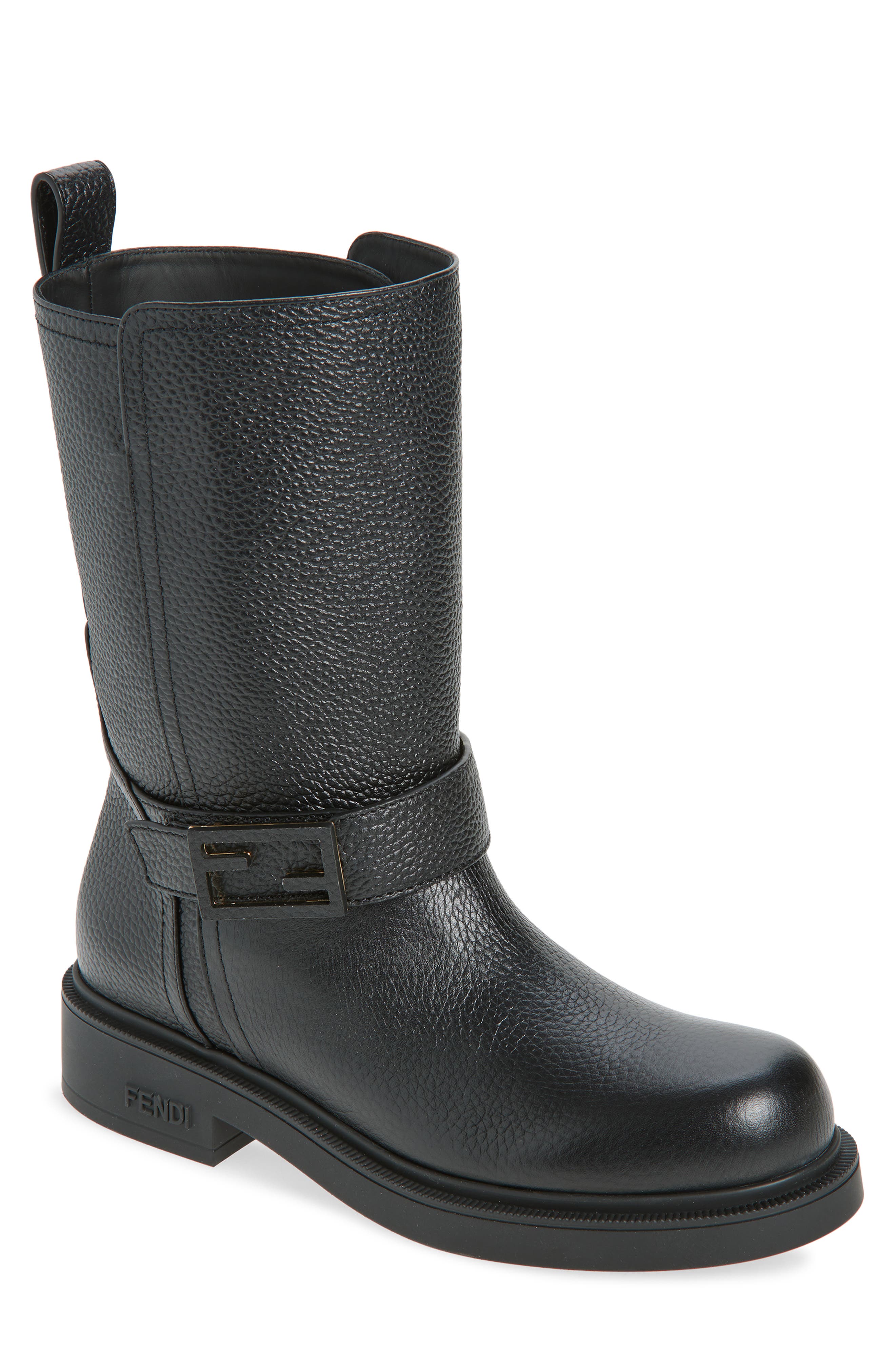 Fendi Biker Boot, Main, color, Black