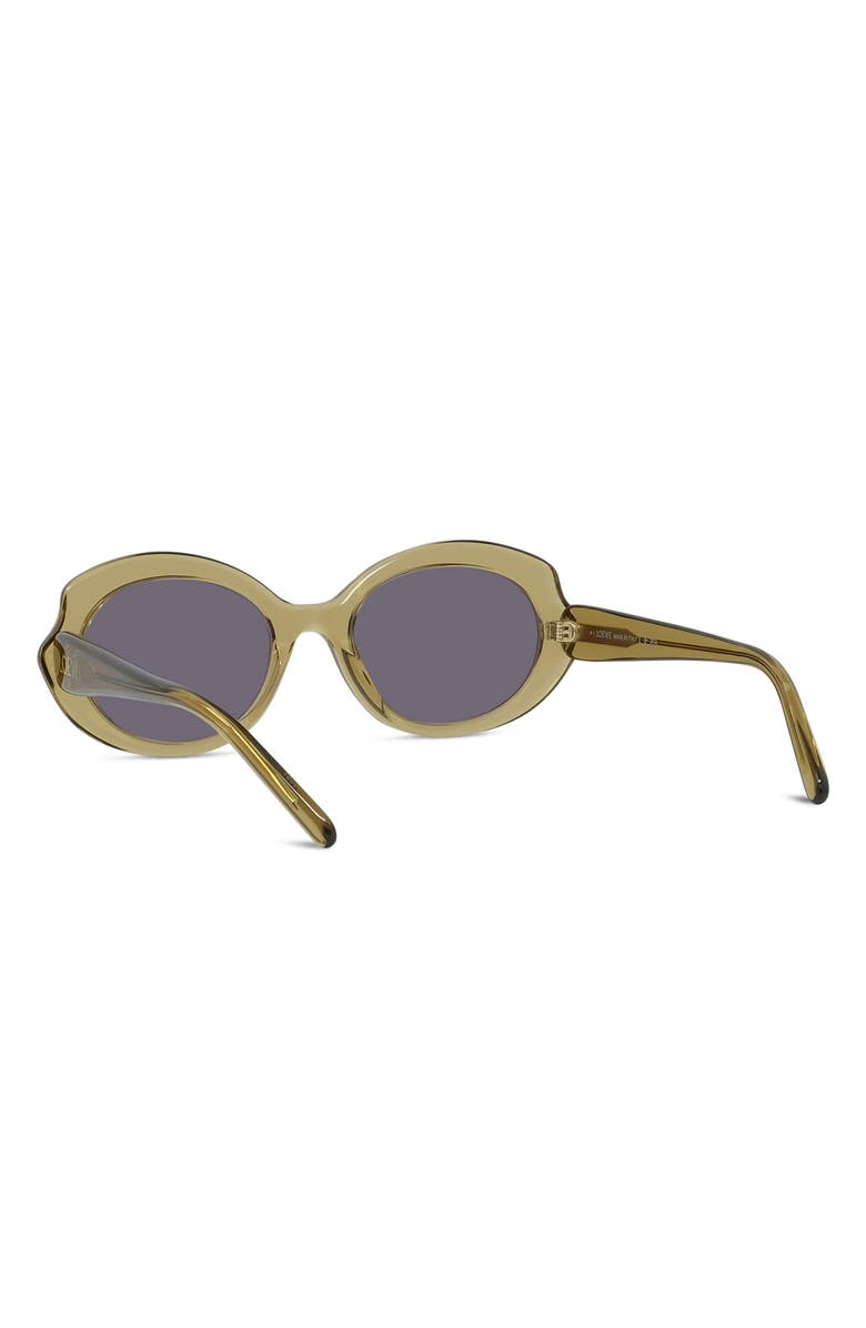 Loewe Thin Mini 54mm Oval Sunglasses, Alternate, color, Shiny Dark Green / Violet