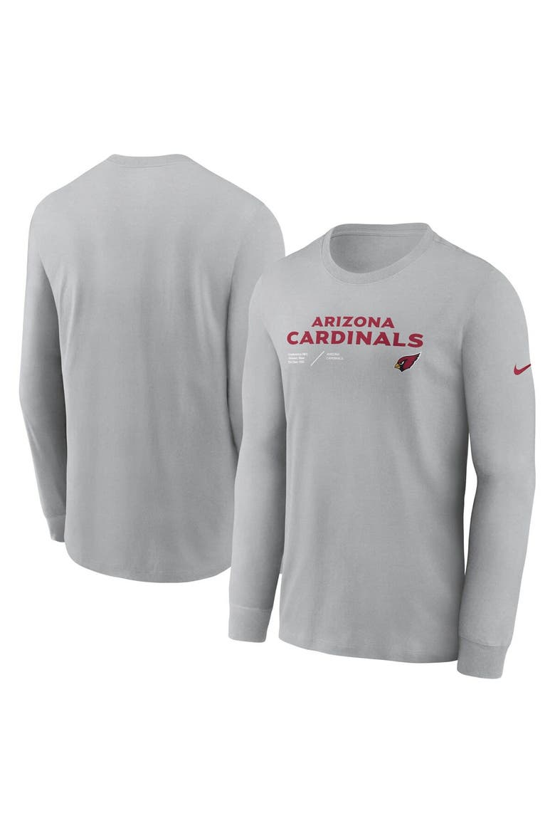 Men's Nike Gray Arizona Cardinals Sideline Infograph Lock Up Performance Long Sleeve T-Shirt, Alternate, color, Gray