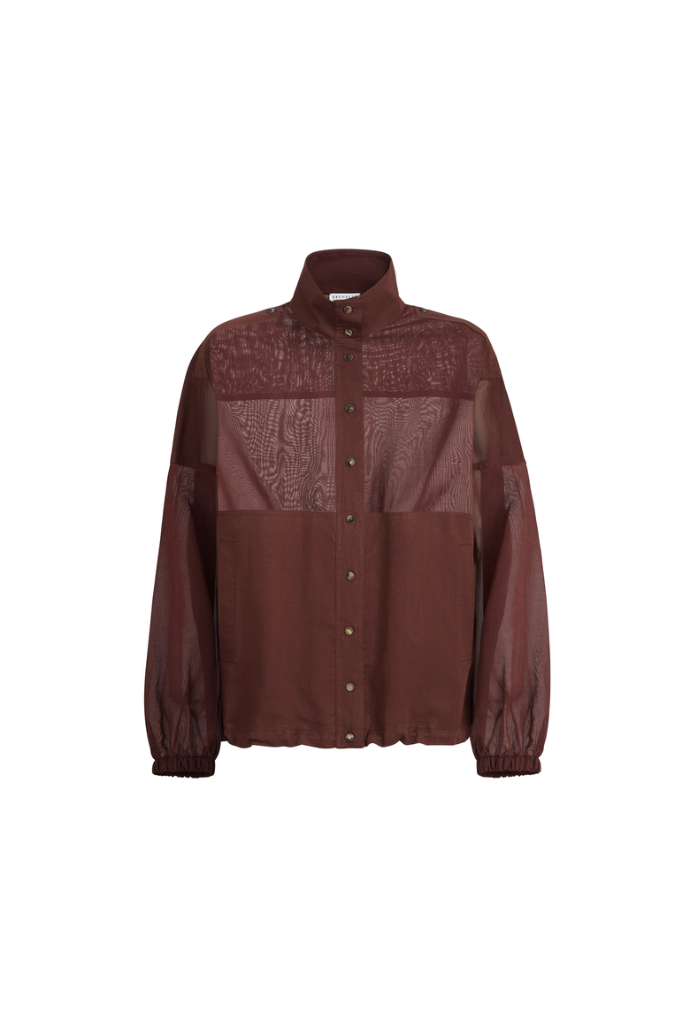 Cotton organza outerwear jacket, Alternate, color, Bordeaux