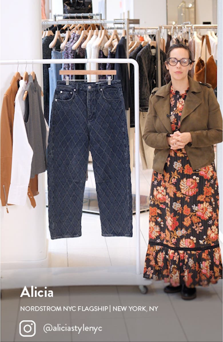 Charlie Quilted High Waist Barrel Jeans, sales video thumbnail