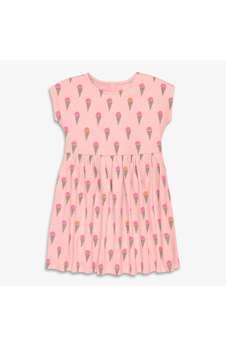 Primary Kids Backyard Dress In Ice Cream Cones, Main, color, Flamingo Ice Cream Cones