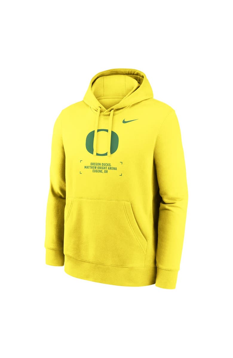 Nike Men's Nike Yellow Oregon Ducks Basketball Two-Hit Club Fleece Pullover Hoodie, Alternate, color, Yellow