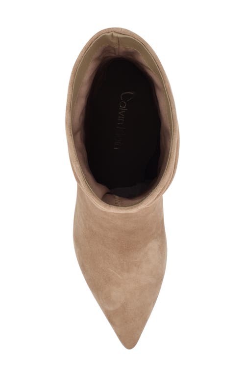 Calvin Klein Cerine Slouch Pointed Toe Bootie In Neutral