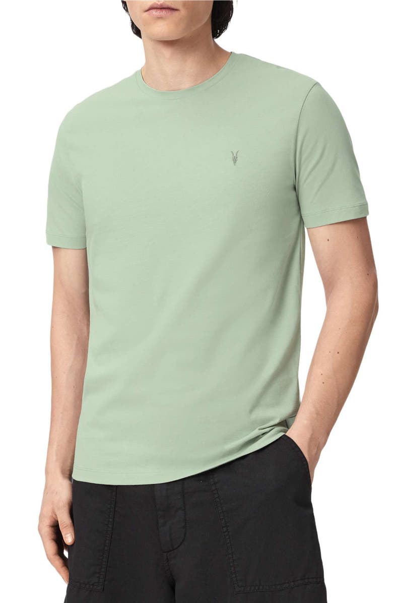 AllSaints Brace Cotton T-Shirt, Main, color, Celadon Green