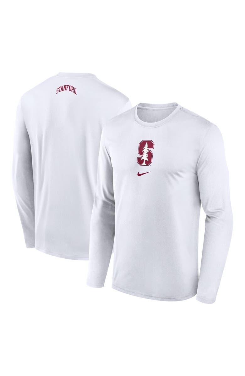 Nike Men's Nike White Stanford Cardinal On-Court Basketball Shootaround Performance Long Sleeve T-Shirt, Main, color, 
