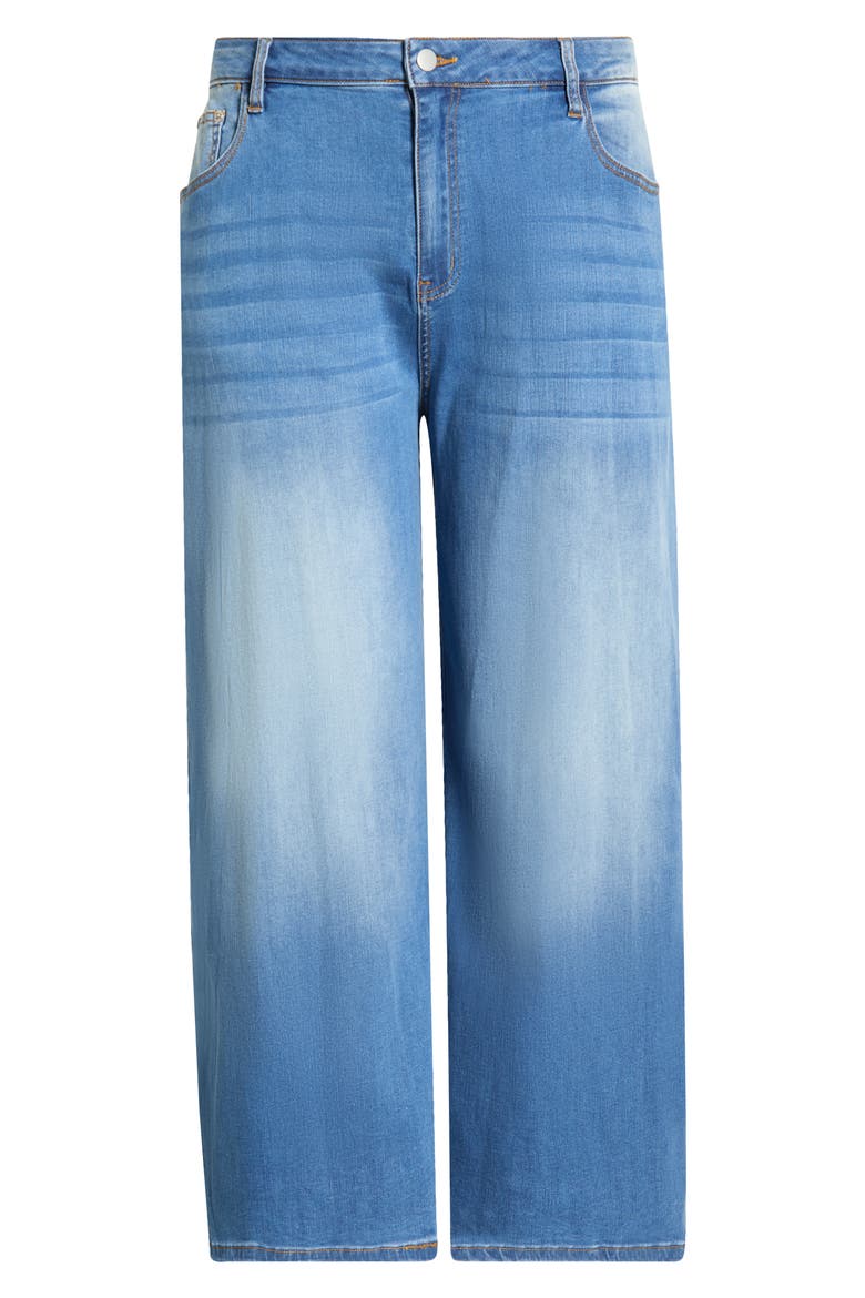 Jeanie High Waist Ankle Wide Leg Jeans, Alternate, color, DENIM-BLUE