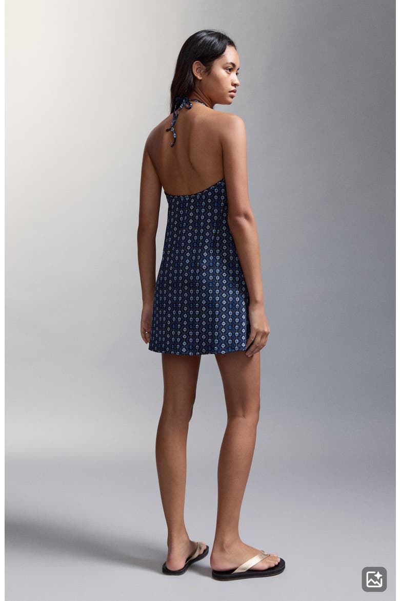 Print Halter Minidress, Alternate, color, NAVY