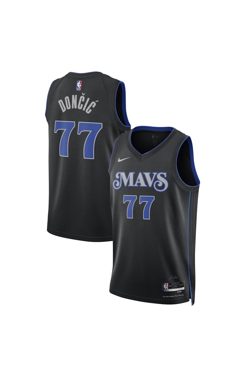 Nike Unisex Nike Luka Dončić Black Dallas Mavericks 2023/24 Swingman Jersey - City Edition, Main, color, 