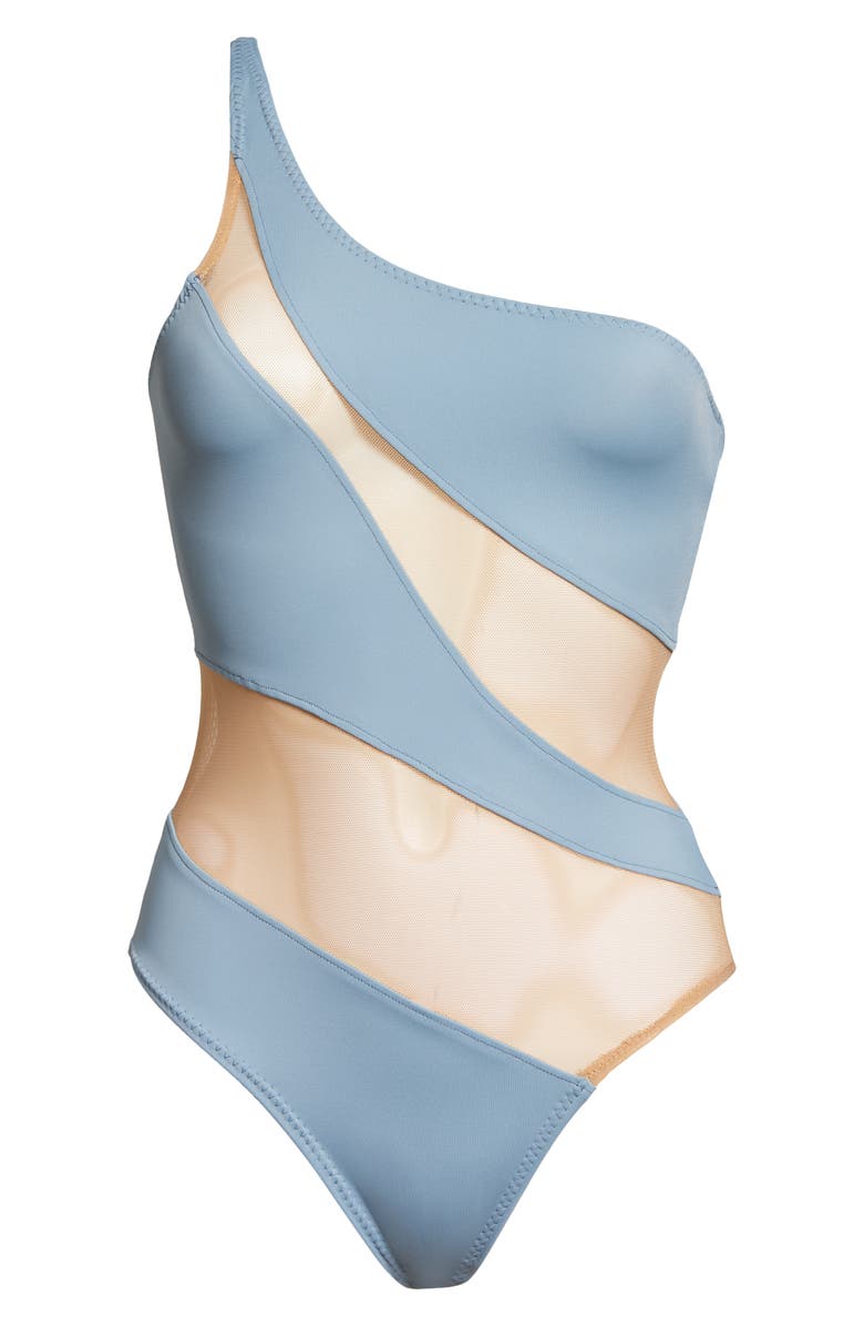 Norma Kamali Snake Illusion Mesh One-Piece Swimsuit, Alternate, color,