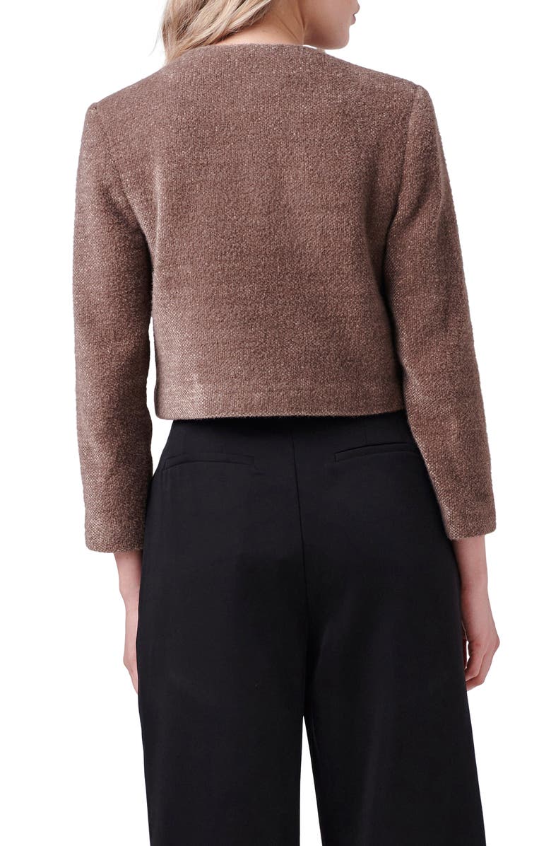 English Factory Crop Knit Jacket, Alternate, color, Brown