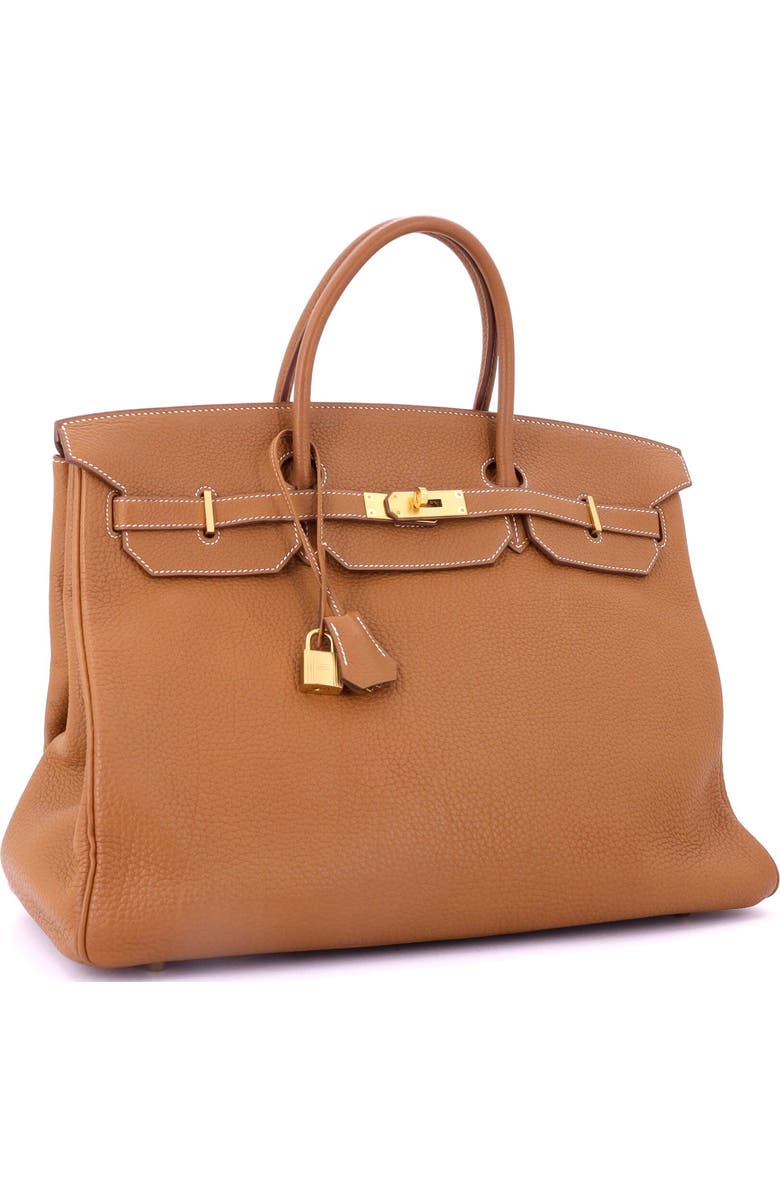 Pre-Owned Hermes Birkin Handbag Brown Fjord with Gold Hardware 40, Alternate, color,