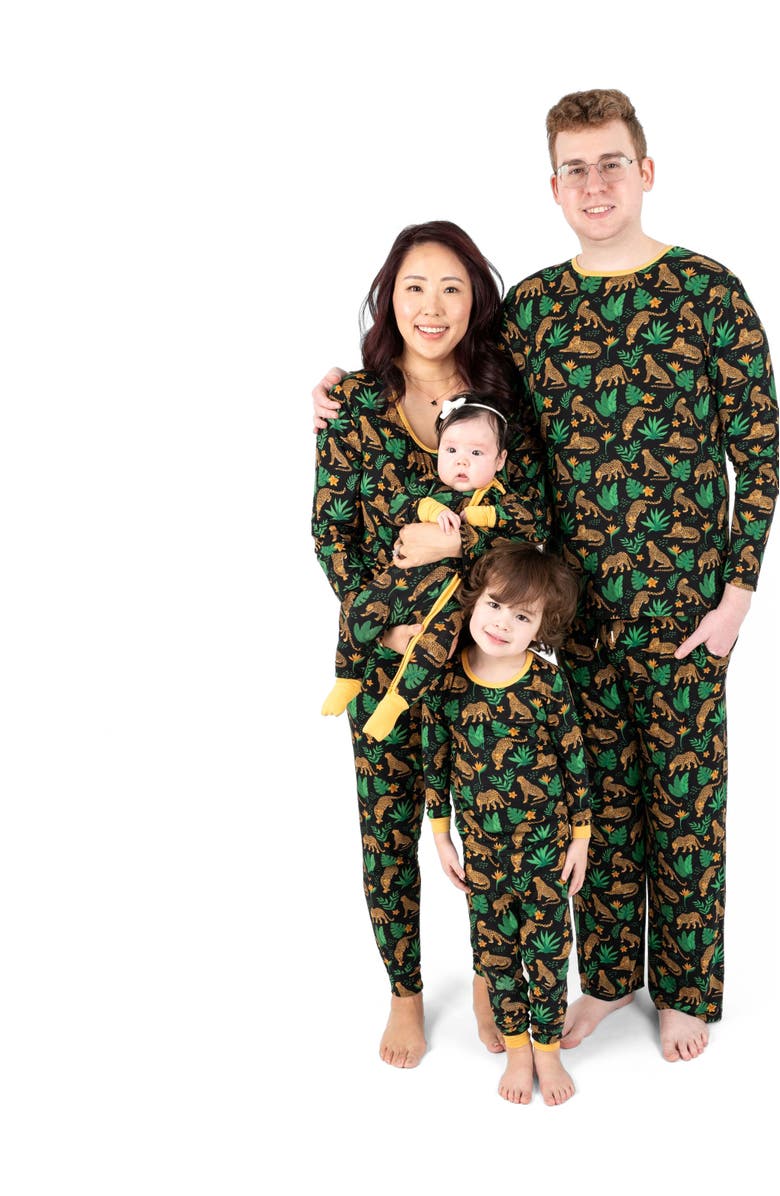 Leveret 2-pc. Soft Stretch Viscose Cool Touch Matching Family Holiday Pajamas, Alternate, color, Leopard Black