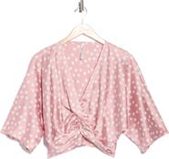 Renee C Polka Dot Front Twist Top