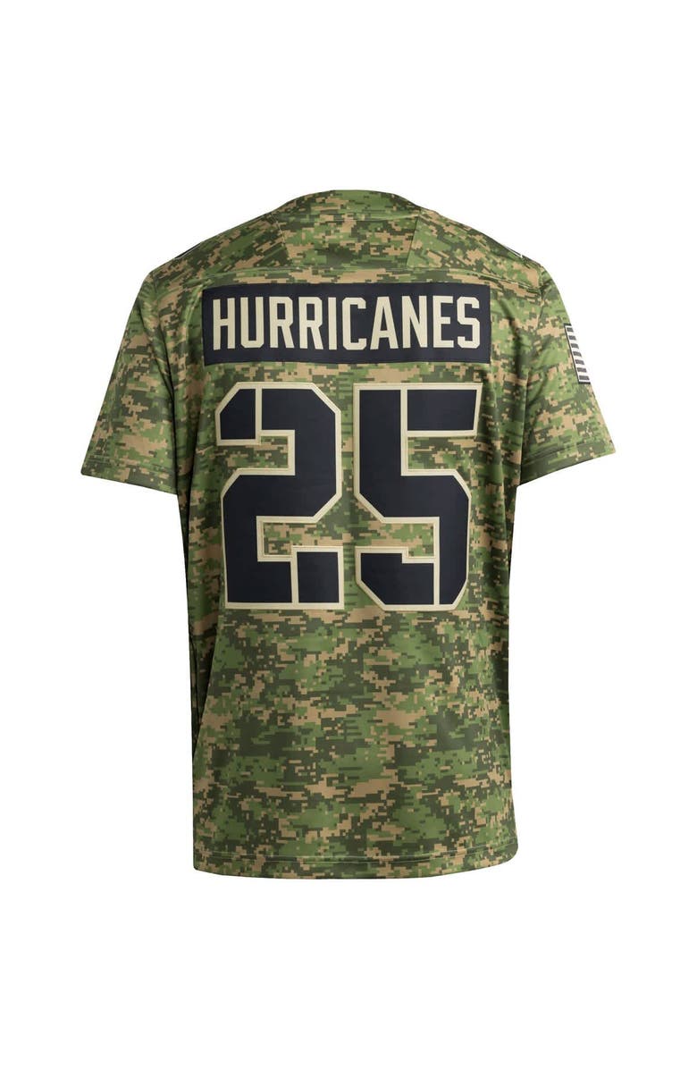 adidas Men's adidas #25 Camo Miami Hurricanes Honor & Support Premier Strategy Jersey, Alternate, color, Camo
