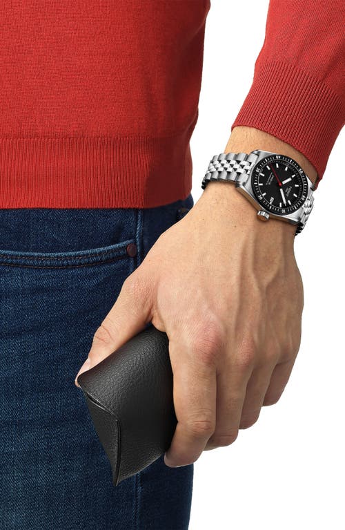 Tissot Men's Swiss Automatic Pr516 Powermatic 80 Stainless Steel Bracelet Watch 38mm In Black