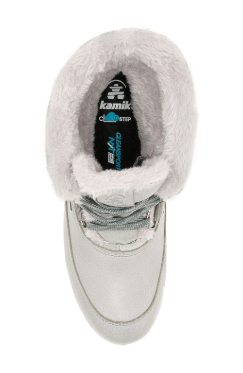 Kamik Celeste Faux Shearling Lined Waterproof Snow Boot In Gray