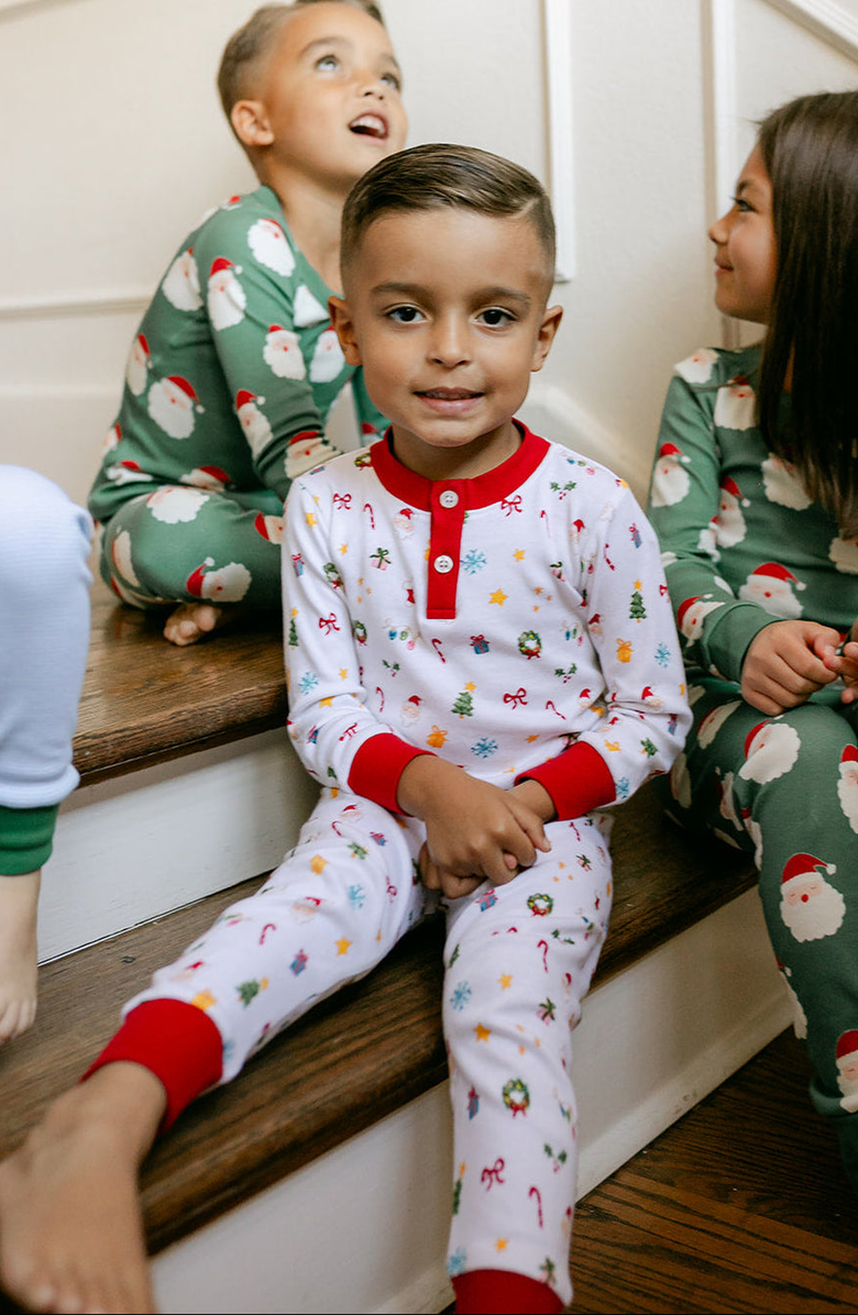 Little Paper Kids Tis The Season Morgan PJ Set, Alternate, color, Christmas Print