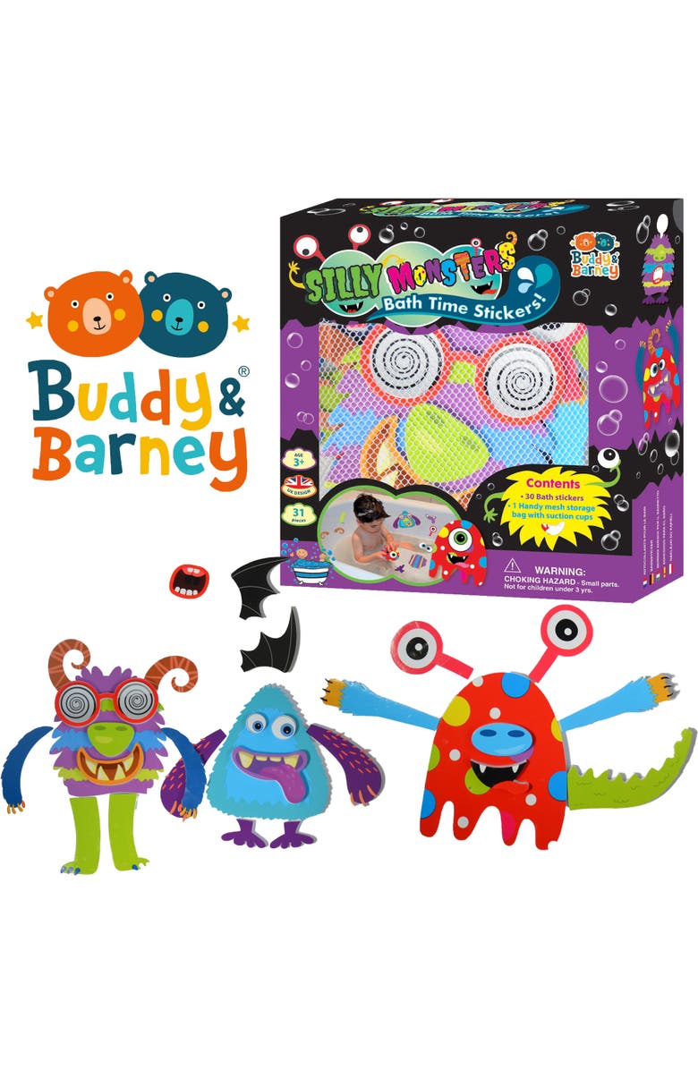 Buddy & Barney Silly Monsters Bath Time Stickers, Alternate, color, Multicolored
