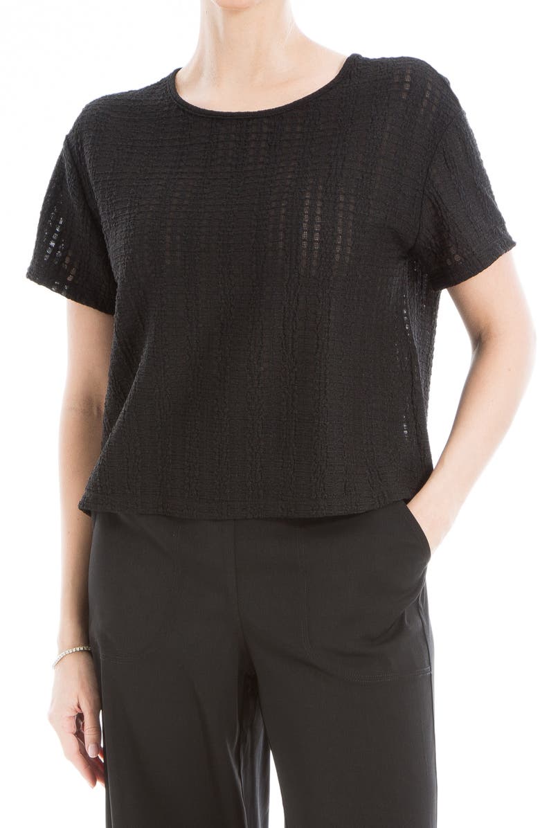 MAX STUDIO Textured Knit T-Shirt, Main, color, Black