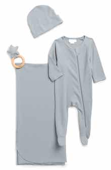 Toby Four-Piece Waffle Knit Footie Set