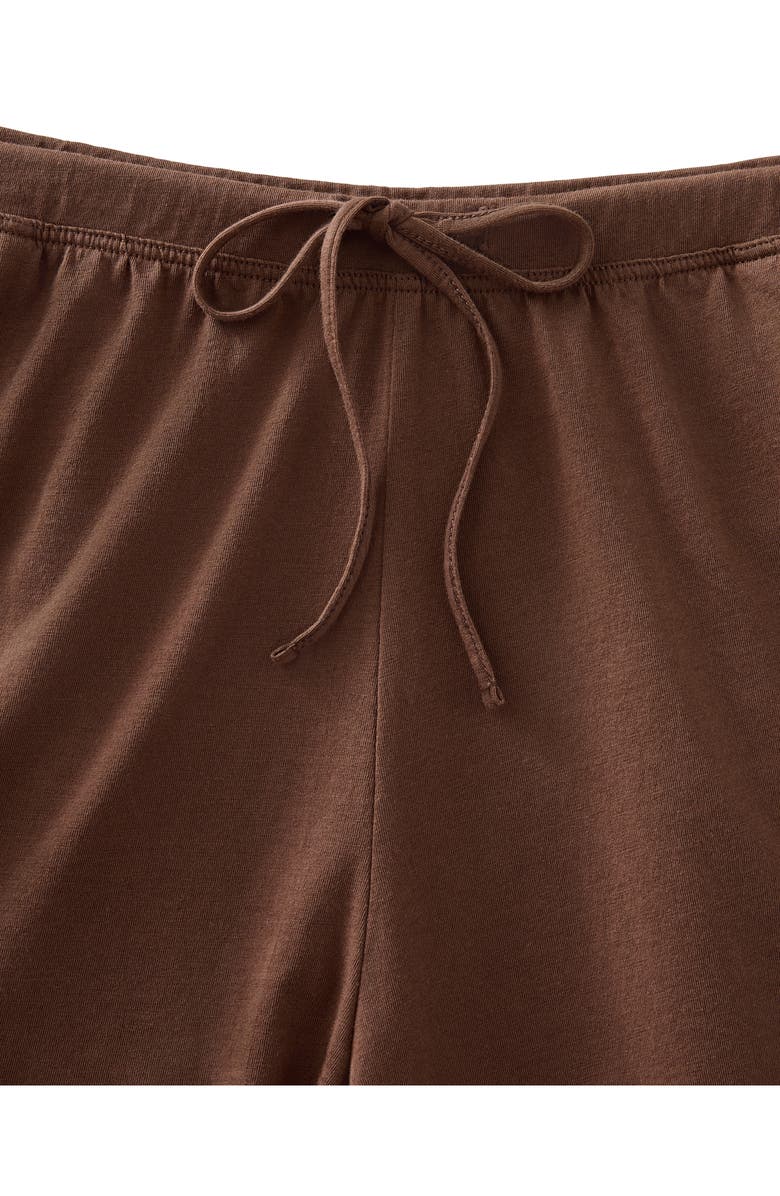 Petite Plume Olivia Featherweight Pima Cotton Short Pajamas, Alternate, color, Brown