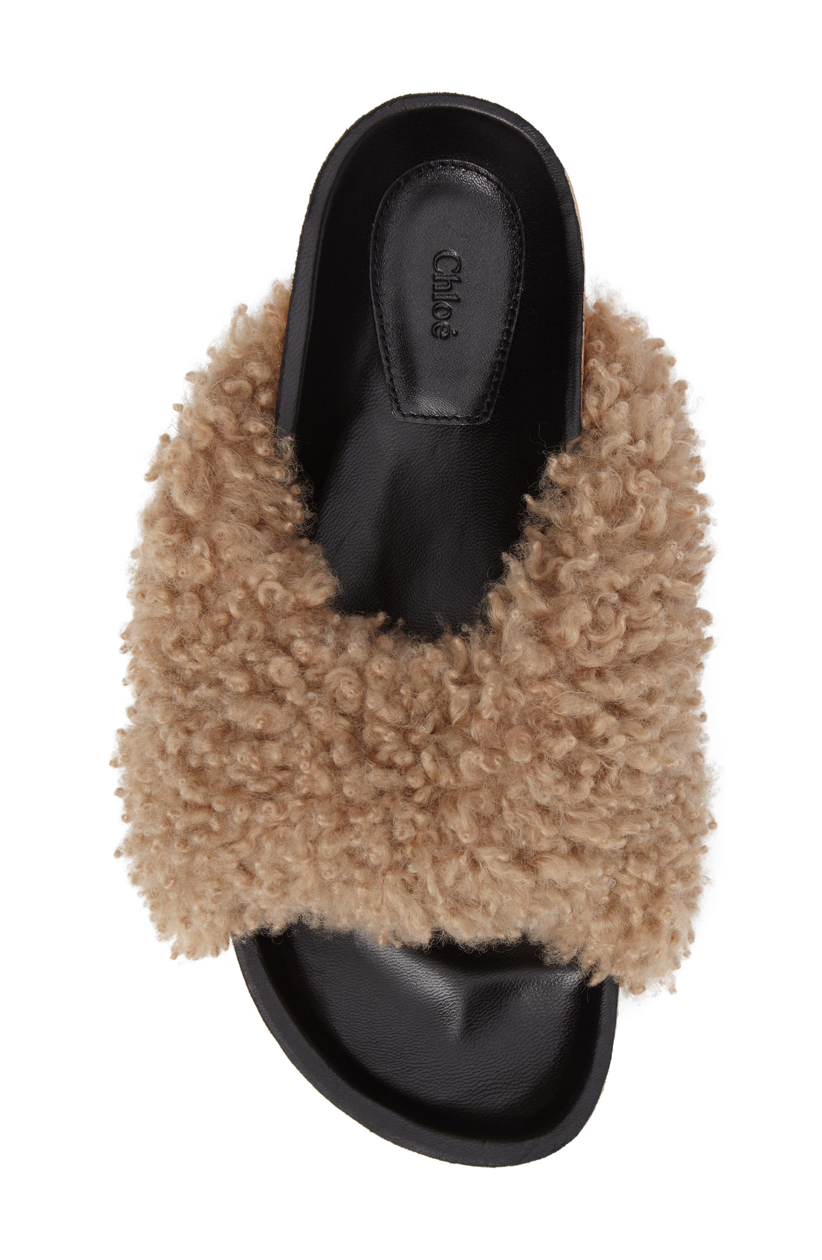 Chloé Kerenn Genuine Shearling Sandal, Alternate, color, 