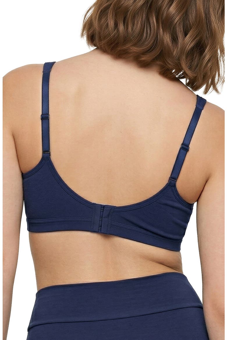 Soft Essential 3-Pack Everyday Cotton Bralettes, Alternate, color, CLAY/ NAVY/ BLACK