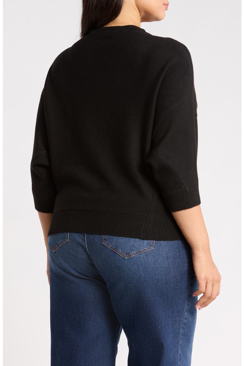 Dolman Sleeve Crewneck Sweater, Alternate, color, BLACK