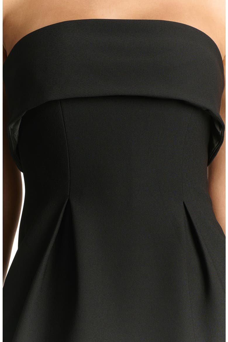 Suiting Strapless Minidress, Alternate, color, BLACK