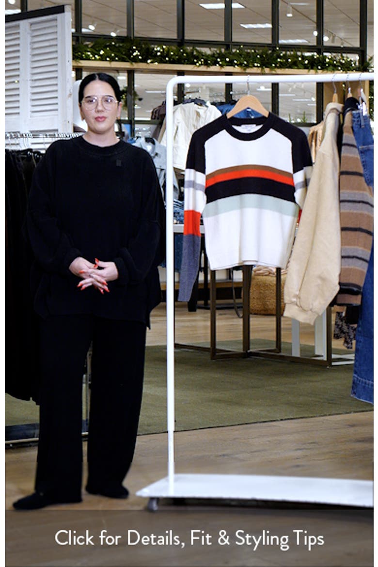Colorblock Raglan Sleeve Merino Wool Sweater video