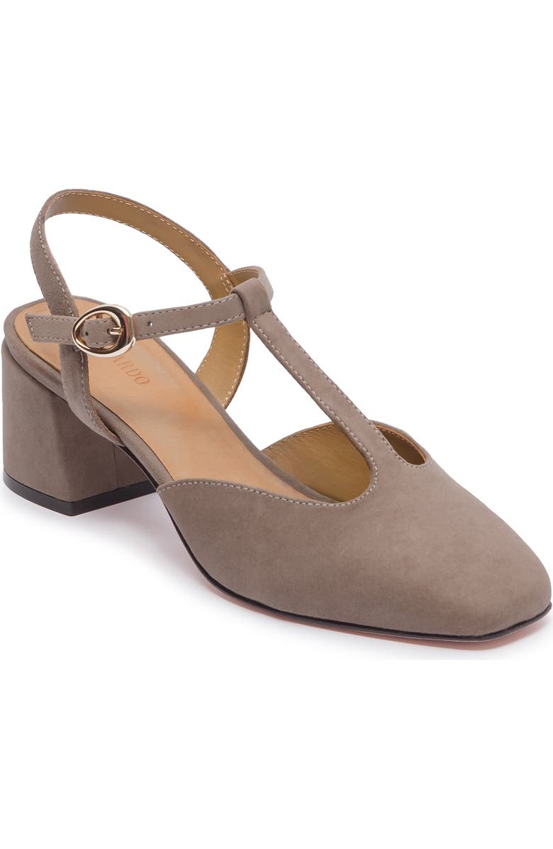 Bernardo Footwear Romi T-Strap Pump, Alternate, color, Walnut Suede