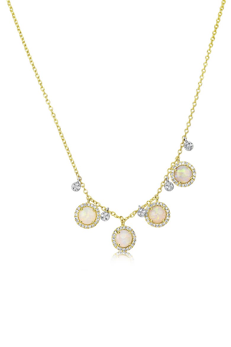 Opal & Diamond Frontal Necklace, Main, color, YELLOW GOLD