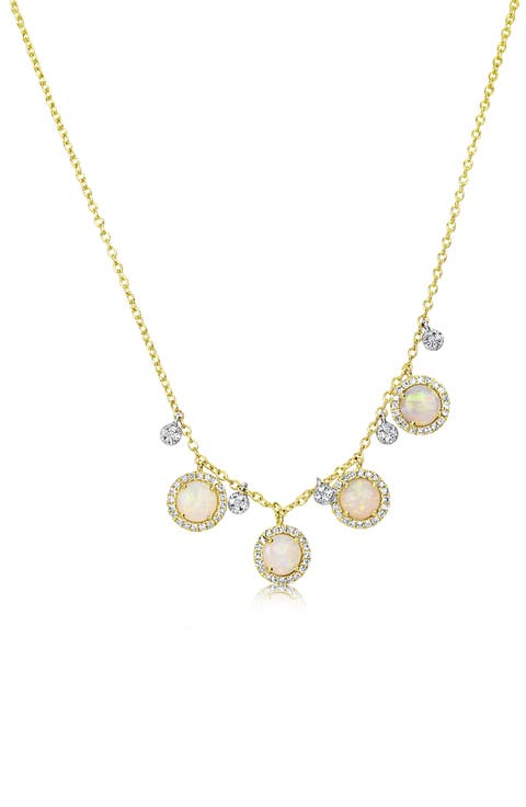 Opal & Diamond Frontal Necklace