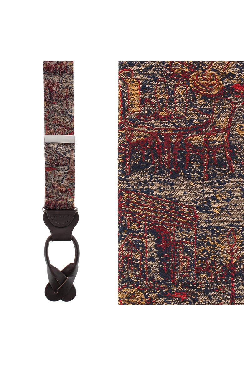 Paris Tapestry Silk Novelyt Button End Suspenders, Main, color, Multiple