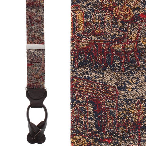 Paris Tapestry Silk Novelyt Button End Suspenders