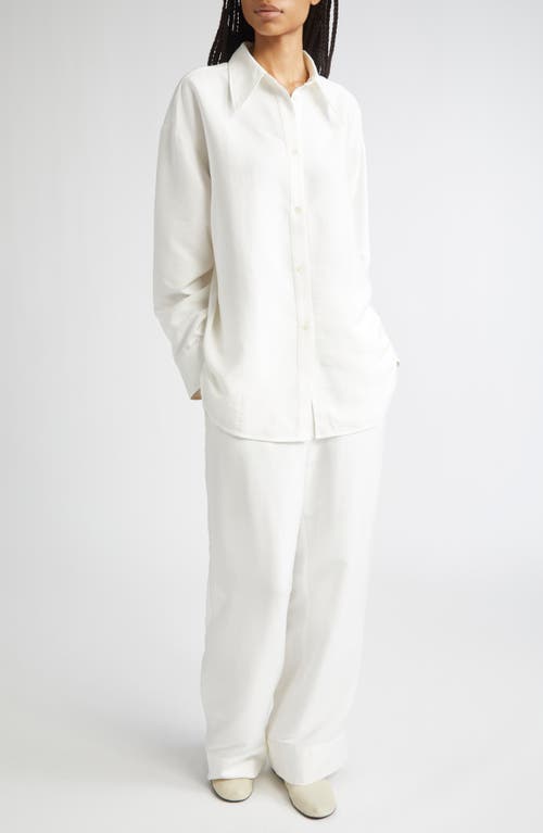 Teurn Studios Fluid Oversize Point Collar Button-up Shirt