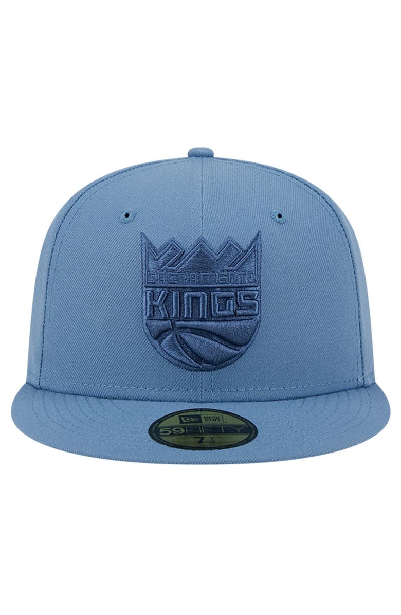 New Era Men's New Era Blue Sacramento Kings Color Pack Faded Tonal 59FIFTY Fitted Hat, Alternate, color,