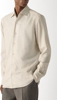 ZEGNA Regular Fit Checked Silk Shirt