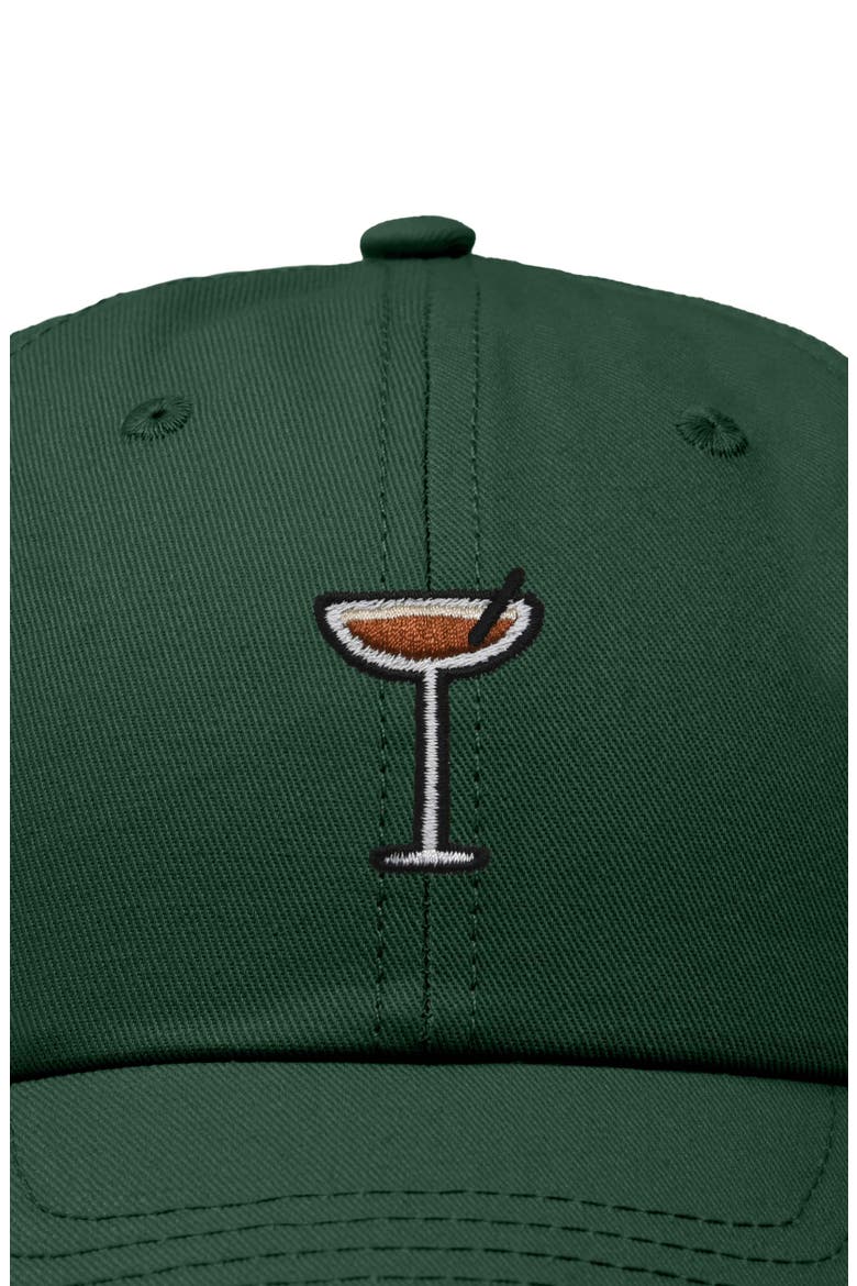 Espresso Martini Embroidered Hat, Alternate, color, Dark Green