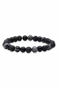 Men's Lava Rock & Agate Stretch Bracelet