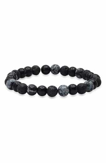 Men's Lava Rock & Agate Stretch Bracelet