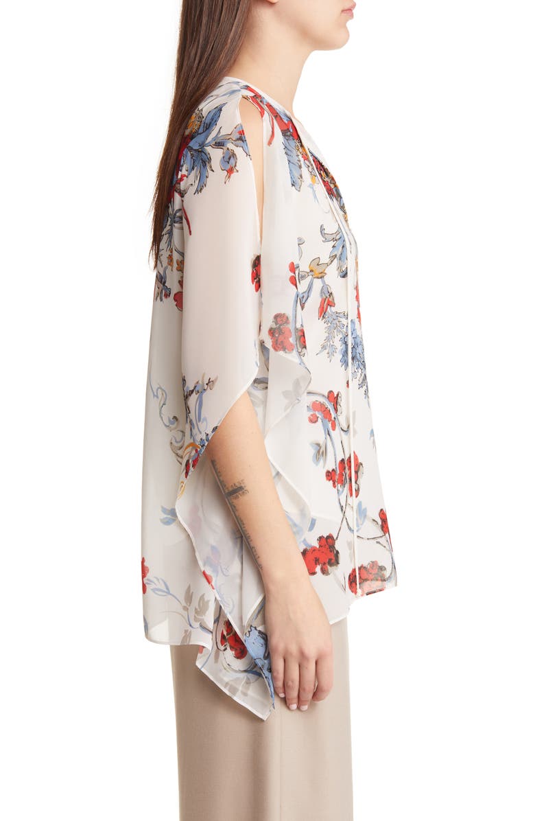KOBI HALPERIN Alana Floral Print Split Sleeve Top, Alternate, color, 
