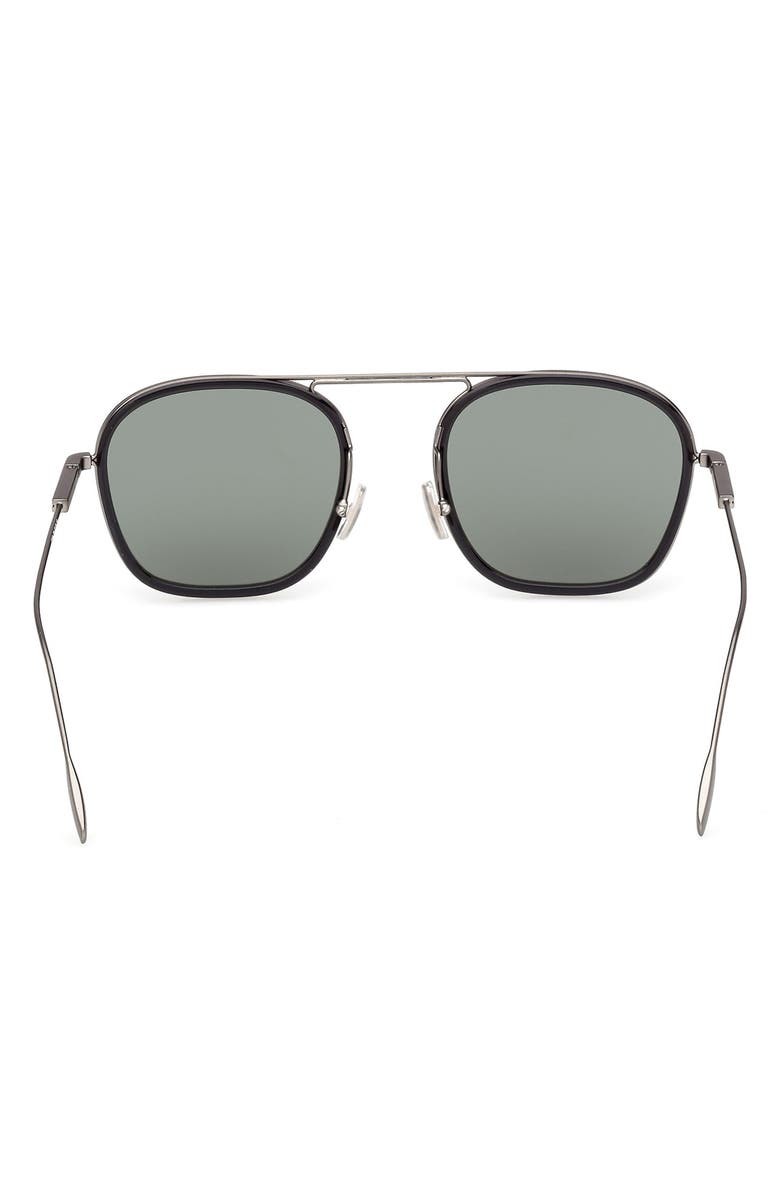 ZEGNA 51mm Navigator Sunglasses, Alternate, color, Satin Dark Grey / Milky Grey