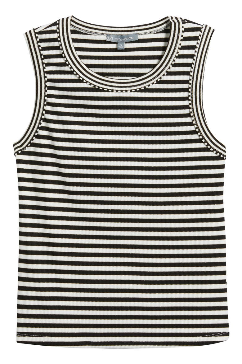 Stripe Rib Tank, Alternate, color, BLACK/ OFF WHITE
