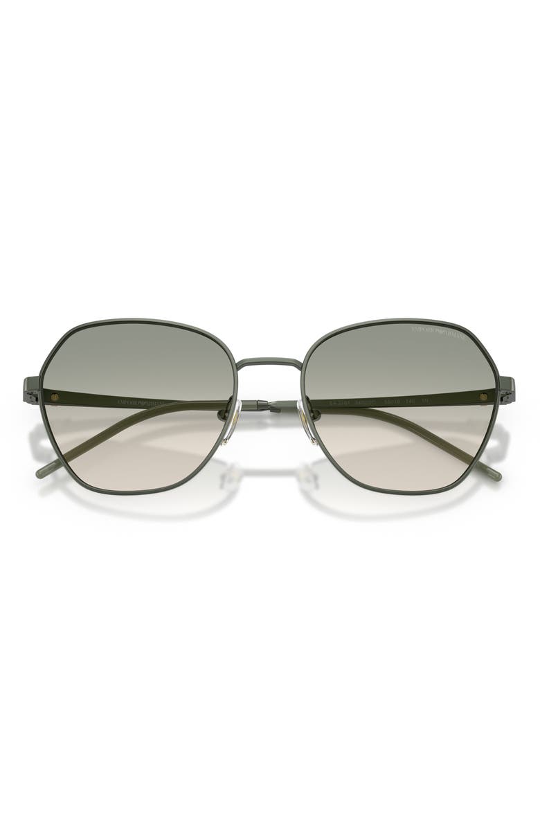 Emporio Armani 55mm Irregular Sunglasses, Alternate, color, Agave / Brown Gradient Green
