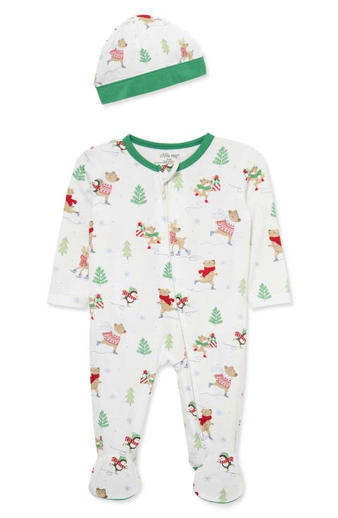 Festive Friends Footie & Beanie Set
